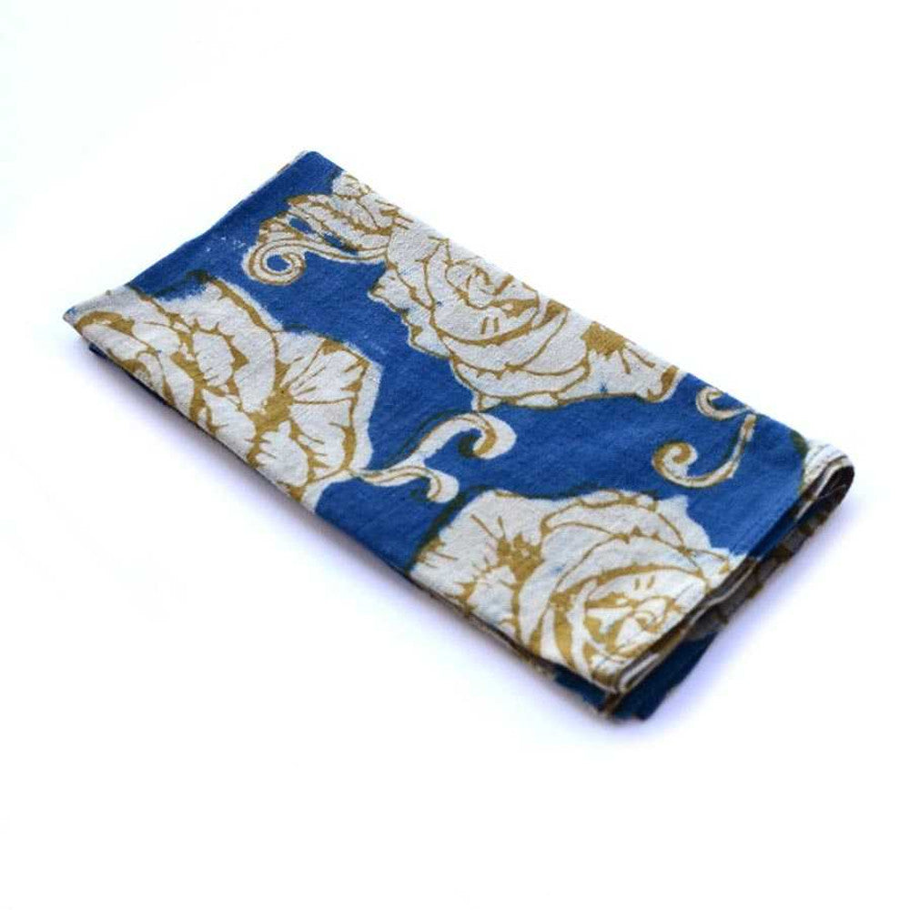 Rose Gold Block Print Napkins | Set of 4