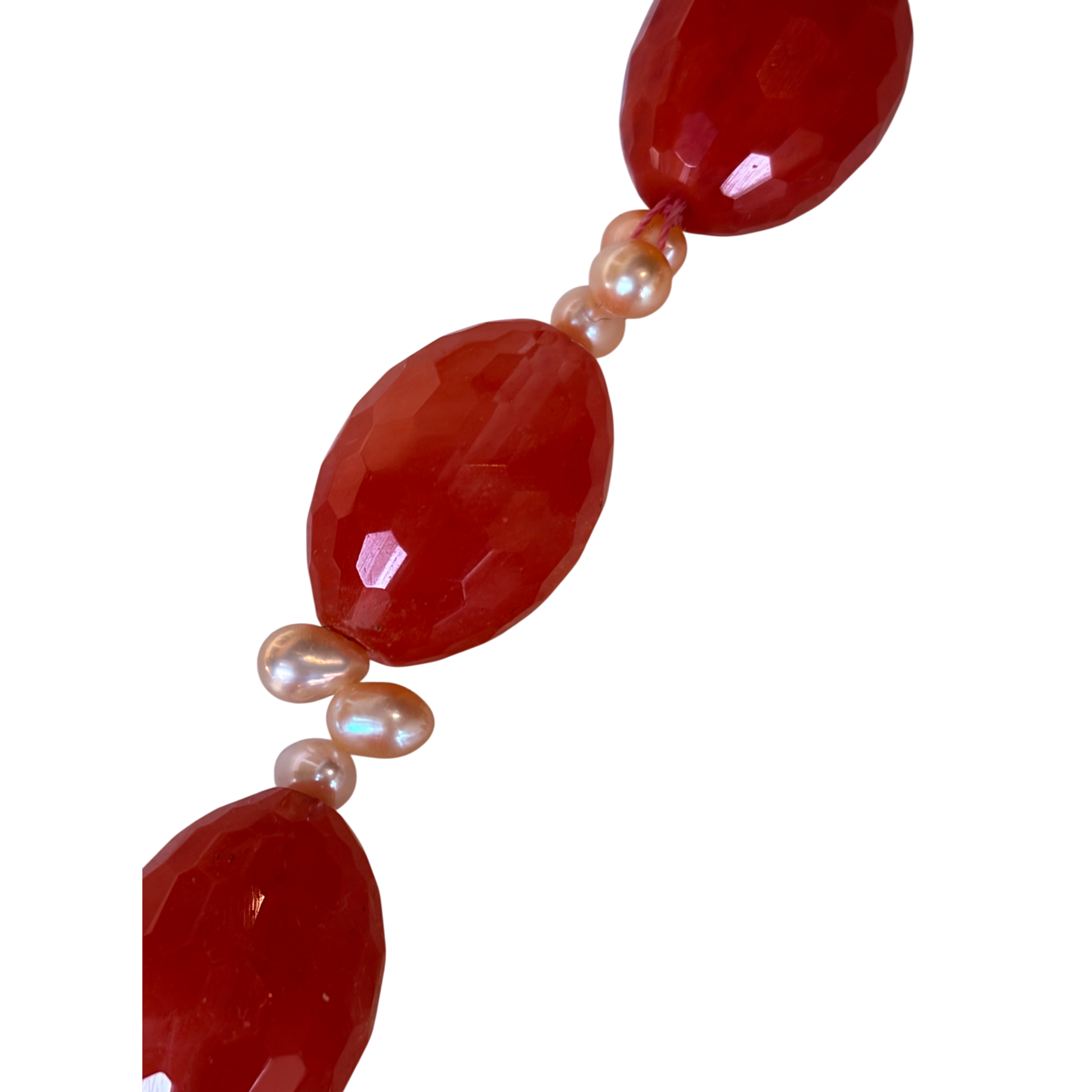 Vintage Mother of Pearl & Carnelian Necklace