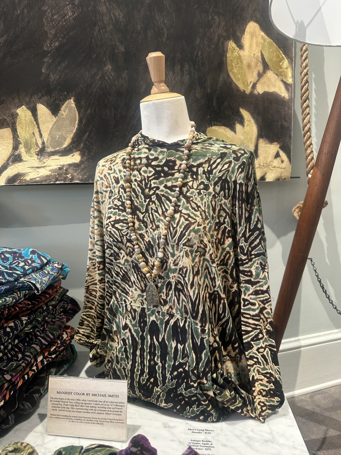 Antique Buddha w/ Jasper, Agate & Petrified Tourmaline