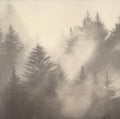 "Misty Evergreens" Encaustic Wax on Panel