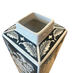 Midnight Bloom Porcelain Covered Jar