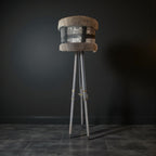 Hand Painted Lamp Shade w/ Reindeer Fur Trim 18"