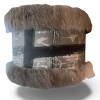 Hand Painted Lamp Shade w/ Reindeer Fur Trim 18"