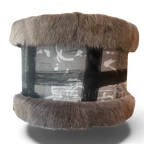 Hand Painted Lamp Shade w/ Reindeer Fur Trim 18"