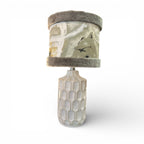 Hand-Painted Lamp Shade w/ Shearling Trim 10"