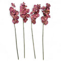 Faux Magenta Velvet Vein Orchid Stem 34"