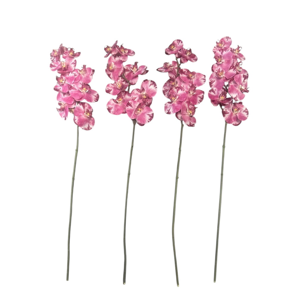 Faux Magenta Splash Phalaenopsis Orchid Stem 32"