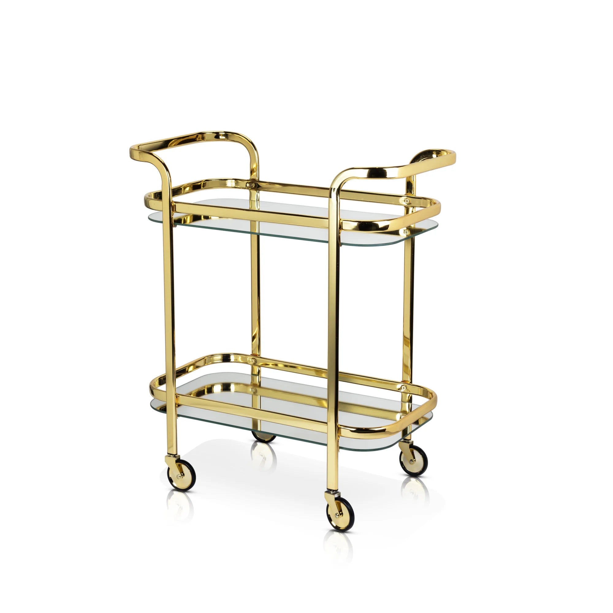 Belmont Bar Cart in Gold - Thumbnail 2